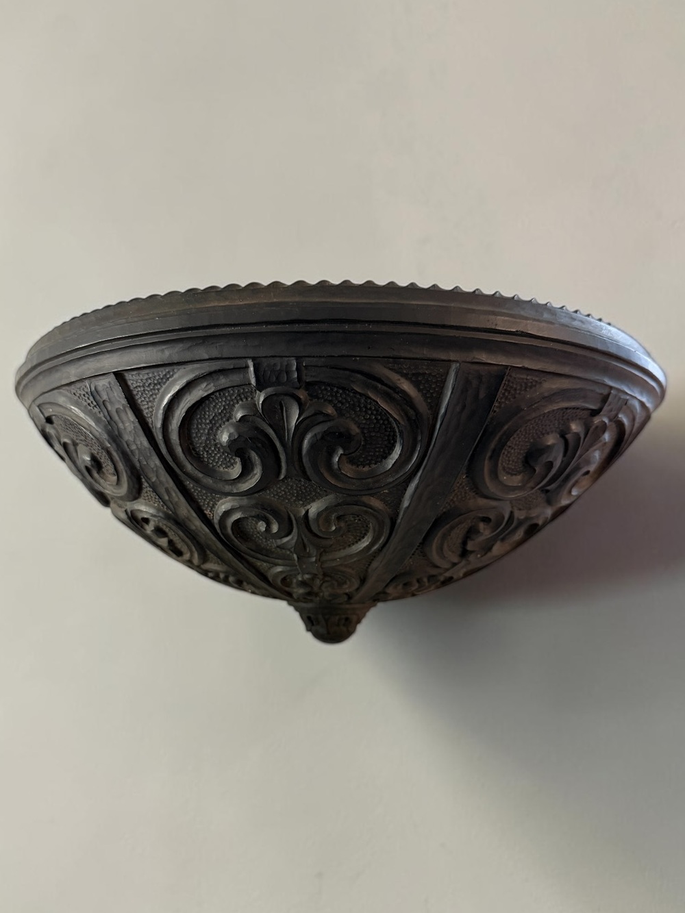 Vintage Hanging Wall Pocket Planter Large Half Moon Syroco MCM